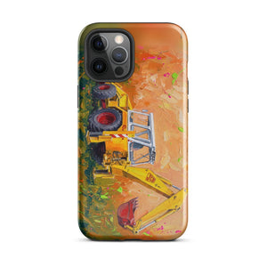 Furrow & Fields Tough Case for iPhone® iPhone 12 Pro Max JCB 4D II Splash Art | Tough Case for iPhone® Quality Farmers Merch