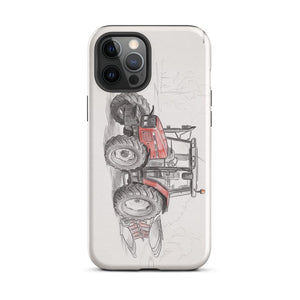 Furrow & Fields Tough Case for iPhone® iPhone 12 Pro Max Massey Ferguson 6255 Pencil Sketch | Tough Case for iPhone® Quality Farmers Merch