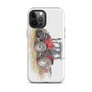 Furrow & Fields Tough Case for iPhone® iPhone 12 Pro Max Massey Ferguson 6255 Watercolor | Tough Case for iPhone® Quality Farmers Merch