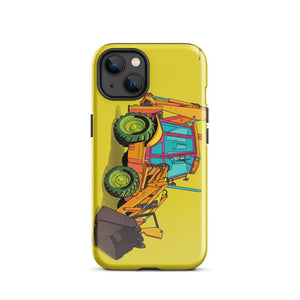 Furrow & Fields Tough Case for iPhone® iPhone 13 JCB 3CX Sitemaster Plus Pop Art | Tough Case for iPhone® Quality Farmers Merch