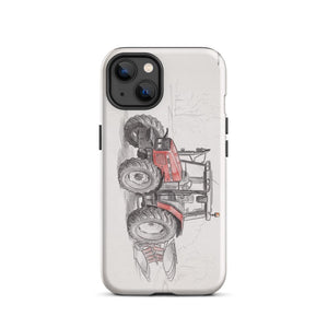 Furrow & Fields Tough Case for iPhone® iPhone 13 Massey Ferguson 6255 Pencil Sketch | Tough Case for iPhone® Quality Farmers Merch