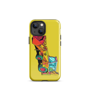 Furrow & Fields Tough Case for iPhone® iPhone 13 mini JCB 3C II Pop Art | Tough Case for iPhone® Quality Farmers Merch