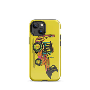Furrow & Fields Tough Case for iPhone® iPhone 13 mini JCB 3CX Sitemaster SRS Pop Art | Tough Case for iPhone® Quality Farmers Merch