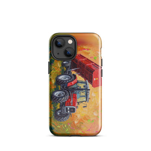 Furrow & Fields Tough Case for iPhone® iPhone 13 mini Massey Ferguson 6180 Splash Art | Tough Case for iPhone® Quality Farmers Merch
