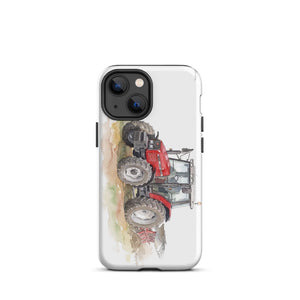 Furrow & Fields Tough Case for iPhone® iPhone 13 mini Massey Ferguson 6255 Watercolor | Tough Case for iPhone® Quality Farmers Merch