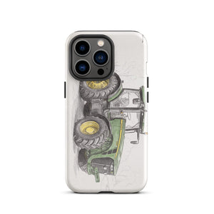 Furrow & Fields Tough Case for iPhone® iPhone 13 Pro John Deere 8345R Pencil Sketch | Tough Case for iPhone® Quality Farmers Merch