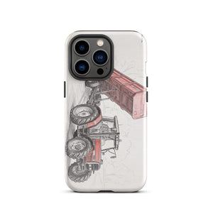 Furrow & Fields Tough Case for iPhone® iPhone 13 Pro Massey Ferguson 6180 Pencil Sketch | Tough Case for iPhone® Quality Farmers Merch