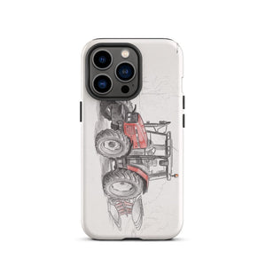 Furrow & Fields Tough Case for iPhone® iPhone 13 Pro Massey Ferguson 6255 Pencil Sketch | Tough Case for iPhone® Quality Farmers Merch