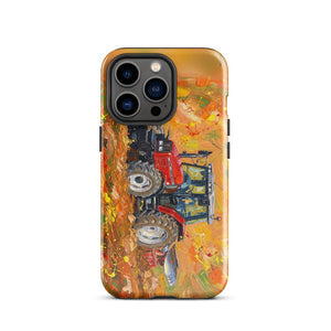 Furrow & Fields Tough Case for iPhone® iPhone 13 Pro Massey Ferguson 6255 Splash Art | Tough Case for iPhone® Quality Farmers Merch