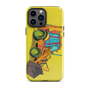 Furrow & Fields Tough Case for iPhone® iPhone 13 Pro Max JCB 3CX Sitemaster Plus Pop Art | Tough Case for iPhone® Quality Farmers Merch
