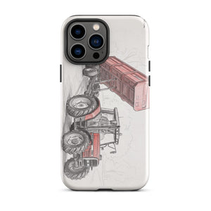 Furrow & Fields Tough Case for iPhone® iPhone 13 Pro Max Massey Ferguson 6180 Pencil Sketch | Tough Case for iPhone® Quality Farmers Merch
