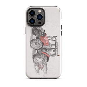 Furrow & Fields Tough Case for iPhone® iPhone 13 Pro Max Massey Ferguson 6255 Pencil Sketch | Tough Case for iPhone® Quality Farmers Merch
