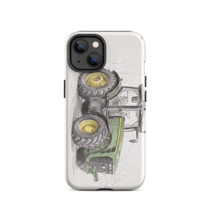 Furrow & Fields Tough Case for iPhone® iPhone 14 John Deere 8345R Pencil Sketch | Tough Case for iPhone® Quality Farmers Merch