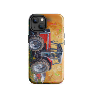 Furrow & Fields Tough Case for iPhone® iPhone 14 Massey Ferguson 375 Splash Art | Tough Case for iPhone® Quality Farmers Merch