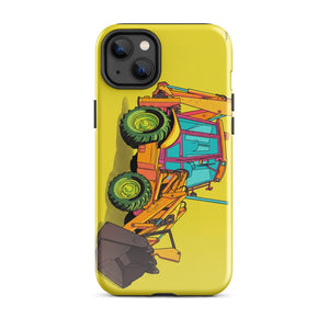 Furrow & Fields Tough Case for iPhone® iPhone 14 Plus JCB 3CX Sitemaster Plus Pop Art | Tough Case for iPhone® Quality Farmers Merch