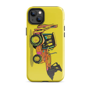 Furrow & Fields Tough Case for iPhone® iPhone 14 Plus JCB 3CX Sitemaster SRS Pop Art | Tough Case for iPhone® Quality Farmers Merch