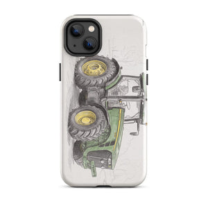 Furrow & Fields Tough Case for iPhone® iPhone 14 Plus John Deere 8345R Pencil Sketch | Tough Case for iPhone® Quality Farmers Merch