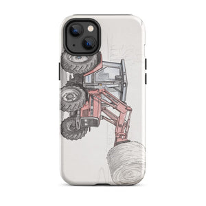 Furrow & Fields Tough Case for iPhone® iPhone 14 Plus Massey Ferguson 3070 Autotronic Pencil Sketch | Tough Case for iPhone® Quality Farmers Merch