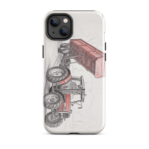 Furrow & Fields Tough Case for iPhone® iPhone 14 Plus Massey Ferguson 6180 Pencil Sketch | Tough Case for iPhone® Quality Farmers Merch