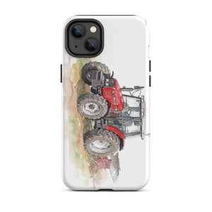 Furrow & Fields Tough Case for iPhone® iPhone 14 Plus Massey Ferguson 6255 Watercolor | Tough Case for iPhone® Quality Farmers Merch