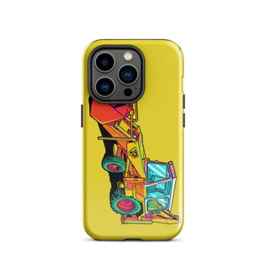 Furrow & Fields Tough Case for iPhone® iPhone 14 Pro JCB 3C II Pop Art | Tough Case for iPhone® Quality Farmers Merch