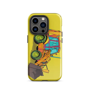 Furrow & Fields Tough Case for iPhone® iPhone 14 Pro JCB 3CX Sitemaster Plus Pop Art | Tough Case for iPhone® Quality Farmers Merch