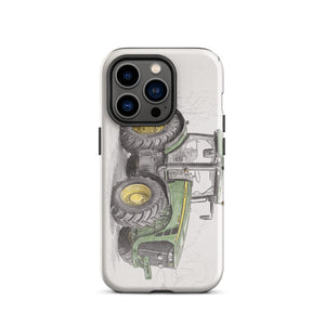 Furrow & Fields Tough Case for iPhone® iPhone 14 Pro John Deere 8345R Pencil Sketch | Tough Case for iPhone® Quality Farmers Merch
