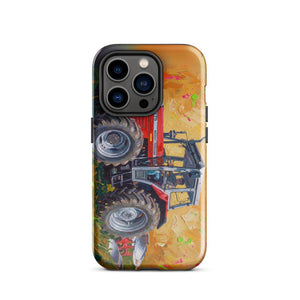 Furrow & Fields Tough Case for iPhone® iPhone 14 Pro Massey Ferguson 375 Splash Art | Tough Case for iPhone® Quality Farmers Merch