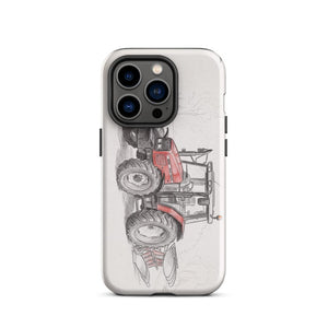 Furrow & Fields Tough Case for iPhone® iPhone 14 Pro Massey Ferguson 6255 Pencil Sketch | Tough Case for iPhone® Quality Farmers Merch