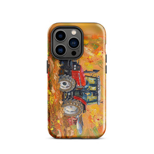 Furrow & Fields Tough Case for iPhone® iPhone 14 Pro Massey Ferguson 6255 Splash Art | Tough Case for iPhone® Quality Farmers Merch