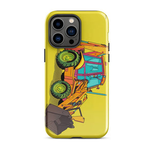 Furrow & Fields Tough Case for iPhone® iPhone 14 Pro Max JCB 3CX Sitemaster Plus Pop Art | Tough Case for iPhone® Quality Farmers Merch