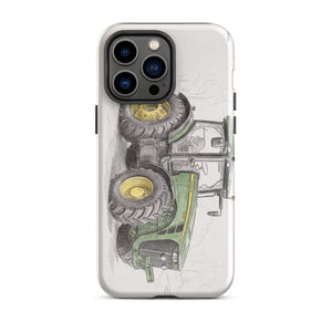 Furrow & Fields Tough Case for iPhone® iPhone 14 Pro Max John Deere 8345R Pencil Sketch | Tough Case for iPhone® Quality Farmers Merch