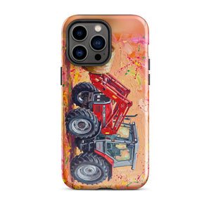 Furrow & Fields Tough Case for iPhone® iPhone 14 Pro Max Massey Ferguson 3070 Autotronic Splash Art | Tough Case for iPhone® Quality Farmers Merch