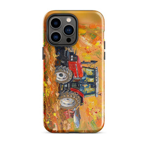 Furrow & Fields Tough Case for iPhone® iPhone 14 Pro Max Massey Ferguson 6255 Splash Art | Tough Case for iPhone® Quality Farmers Merch