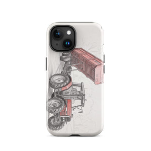 Furrow & Fields Tough Case for iPhone® iPhone 15 Massey Ferguson 6180 Pencil Sketch | Tough Case for iPhone® Quality Farmers Merch