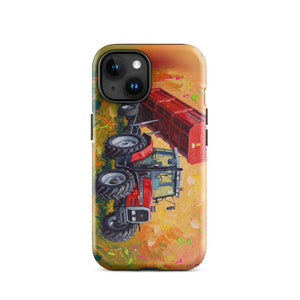 Furrow & Fields Tough Case for iPhone® iPhone 15 Massey Ferguson 6180 Splash Art | Tough Case for iPhone® Quality Farmers Merch