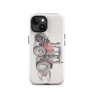 Furrow & Fields Tough Case for iPhone® iPhone 15 Massey Ferguson 6255 Pencil Sketch | Tough Case for iPhone® Quality Farmers Merch