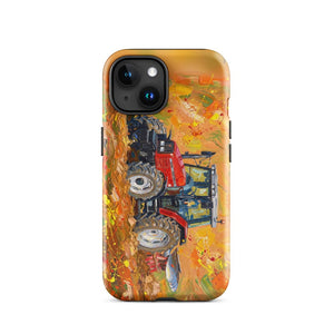 Furrow & Fields Tough Case for iPhone® iPhone 15 Massey Ferguson 6255 Splash Art | Tough Case for iPhone® Quality Farmers Merch