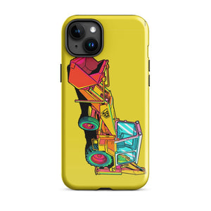 Furrow & Fields Tough Case for iPhone® iPhone 15 Plus JCB 3C II Pop Art | Tough Case for iPhone® Quality Farmers Merch