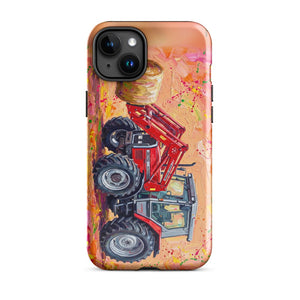 Furrow & Fields Tough Case for iPhone® iPhone 15 Plus Massey Ferguson 3070 Autotronic Splash Art | Tough Case for iPhone® Quality Farmers Merch