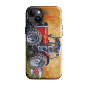 Furrow & Fields Tough Case for iPhone® iPhone 15 Plus Massey Ferguson 375 Splash Art | Tough Case for iPhone® Quality Farmers Merch
