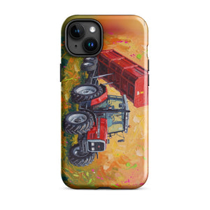 Furrow & Fields Tough Case for iPhone® iPhone 15 Plus Massey Ferguson 6180 Splash Art | Tough Case for iPhone® Quality Farmers Merch
