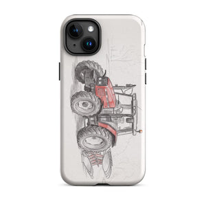Furrow & Fields Tough Case for iPhone® iPhone 15 Plus Massey Ferguson 6255 Pencil Sketch | Tough Case for iPhone® Quality Farmers Merch