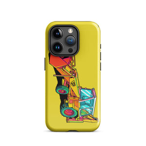Furrow & Fields Tough Case for iPhone® iPhone 15 Pro JCB 3C II Pop Art | Tough Case for iPhone® Quality Farmers Merch
