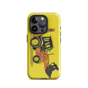 Furrow & Fields Tough Case for iPhone® iPhone 15 Pro JCB 3CX Sitemaster SRS Pop Art | Tough Case for iPhone® Quality Farmers Merch