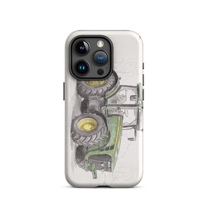Furrow & Fields Tough Case for iPhone® iPhone 15 Pro John Deere 8345R Pencil Sketch | Tough Case for iPhone® Quality Farmers Merch