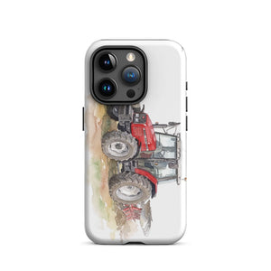 Furrow & Fields Tough Case for iPhone® iPhone 15 Pro Massey Ferguson 6255 Watercolor | Tough Case for iPhone® Quality Farmers Merch
