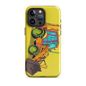 Furrow & Fields Tough Case for iPhone® iPhone 15 Pro Max JCB 3CX Sitemaster Plus Pop Art | Tough Case for iPhone® Quality Farmers Merch