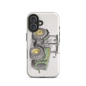 Furrow & Fields Tough Case for iPhone® iPhone 16 John Deere 8345R Pencil Sketch | Tough Case for iPhone® Quality Farmers Merch