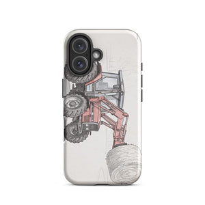 Furrow & Fields Tough Case for iPhone® iPhone 16 Massey Ferguson 3070 Autotronic Pencil Sketch | Tough Case for iPhone® Quality Farmers Merch